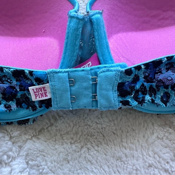 Victoria's Secret PINK | Blue Leopard Strapless Multi Way Push Up Bra | Size 34B - Picture 8 of 10